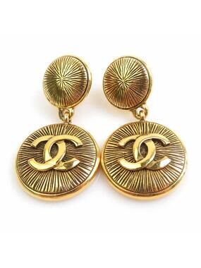 Auth Chanel Cc Logo Clip On Earrings #296990C42B